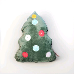 2024 Target Bullseye LED Light Up Christmas Tree Shaped Velvety Throw Pillow NEW